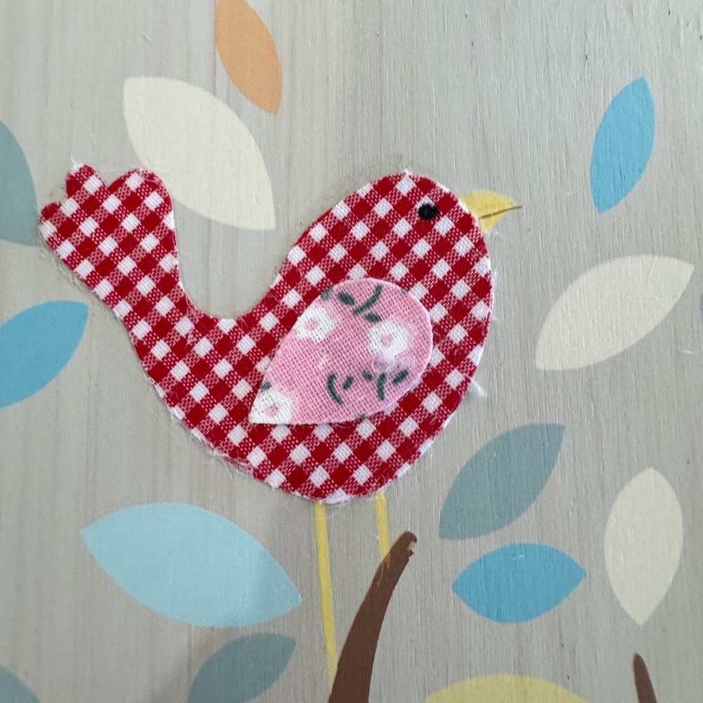 Pottery Barn Kids Woodland Tree & Birds Wall Art Panel – Pink, Brown, Red, Blue - Picture 4 of 14